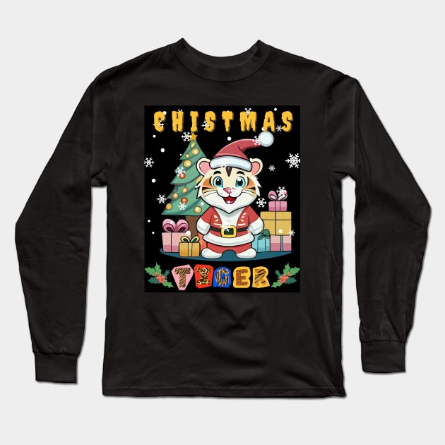 Santa Claws: A Tiger's Christmas Wish Long Sleeve T-Shirt by Tee Trendz